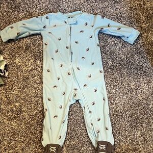 Carter's Light Blue Football Print Footie